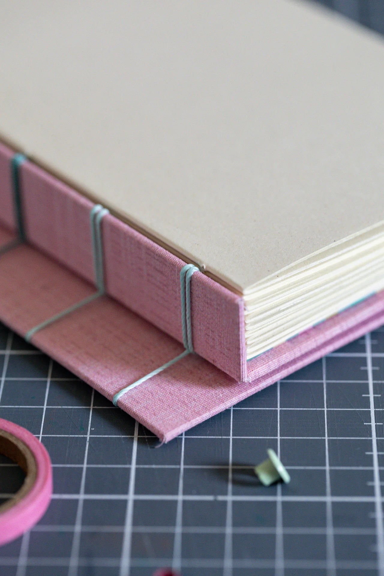 A6 Crisscross Notebook Mint Pink