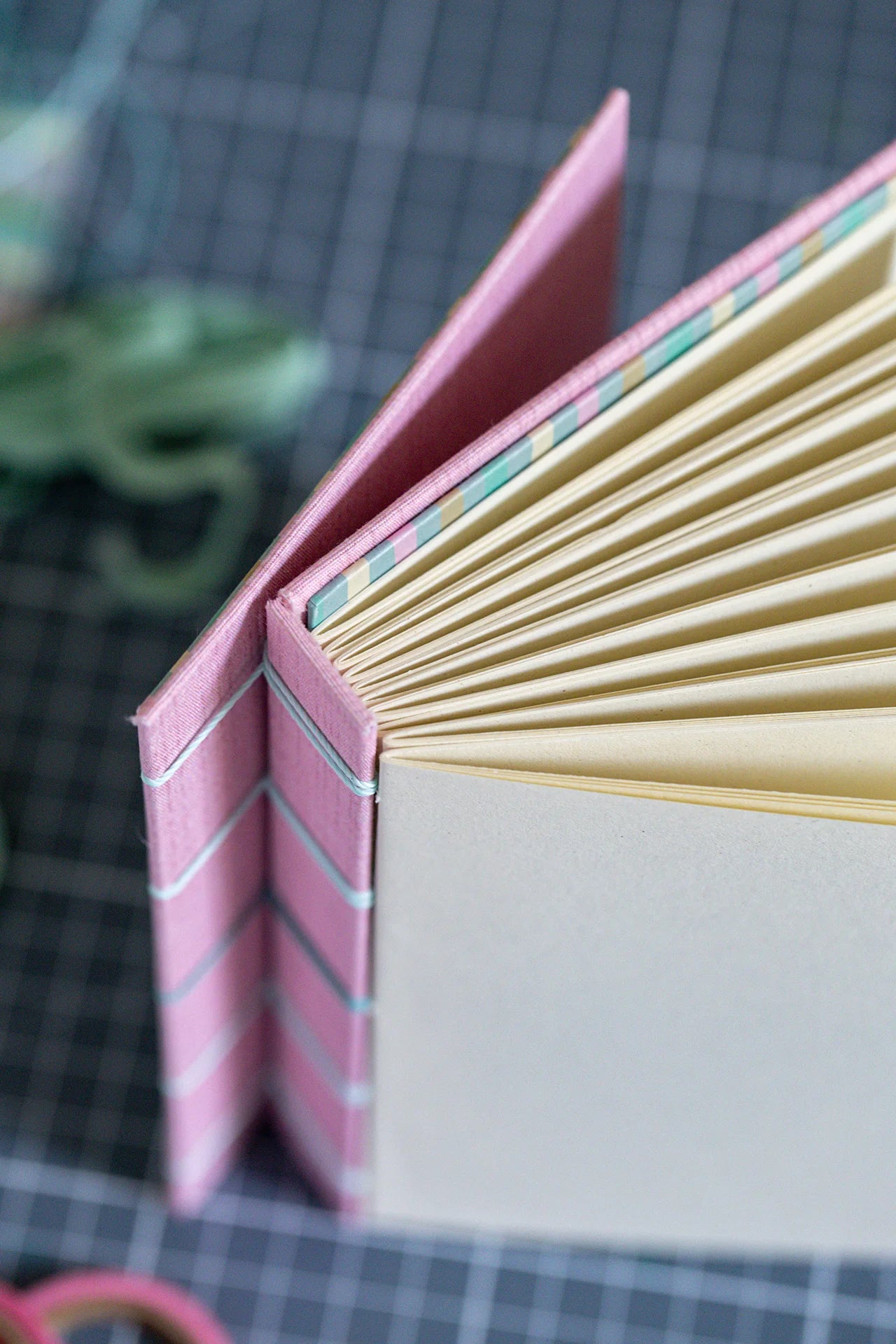 A6 Crisscross Notebook Mint Pink