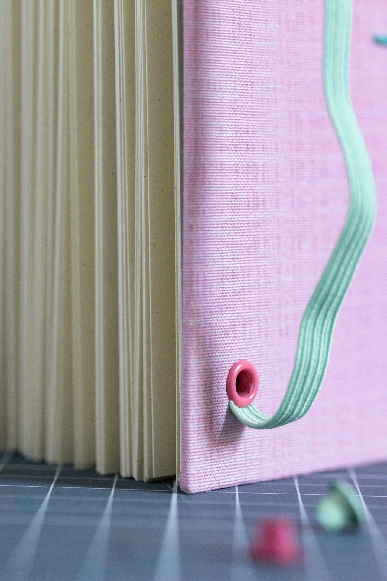 A6 Crisscross Notebook Mint Pink